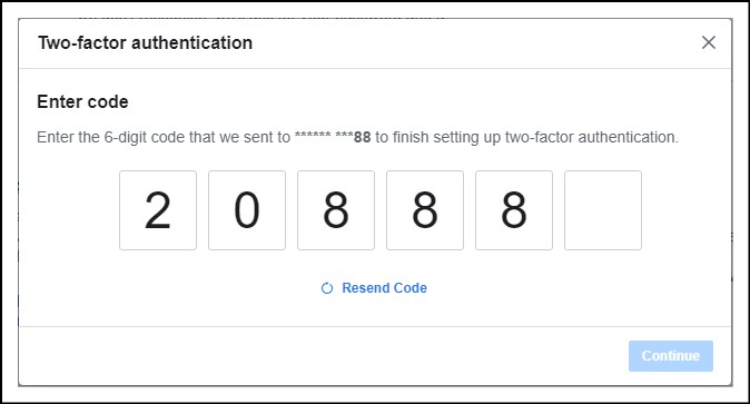 Facebook two step verification